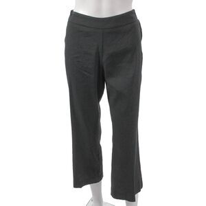 Estelle & Finn Women Cropped Linen Pants Gray Pull On Size 10